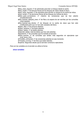 Comandos mysql | PDF