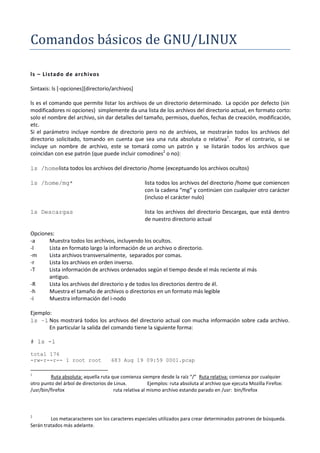 LINUX - Comandos básicos I | PDF