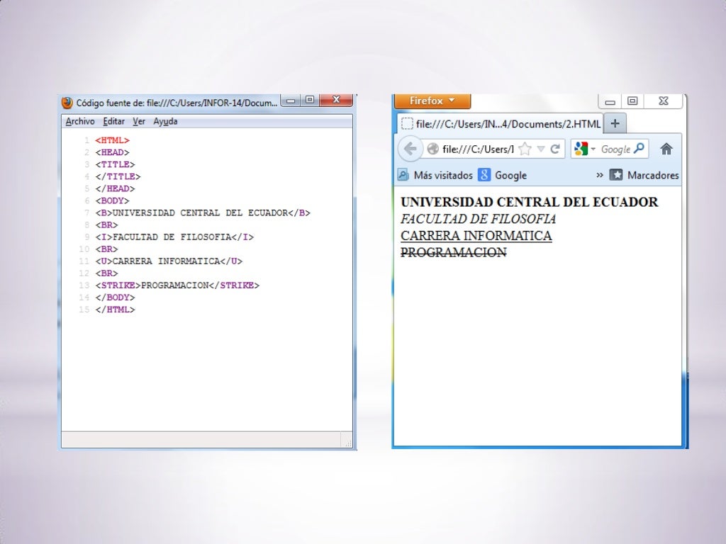 Comandos de html