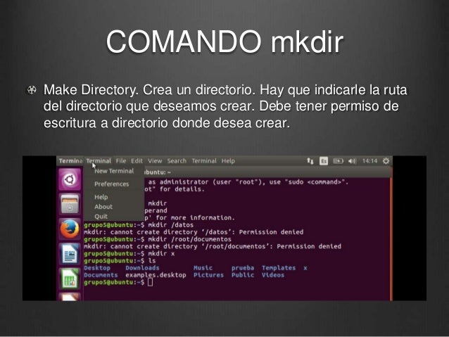 Resultado de imagen para COMANDO MKDIR