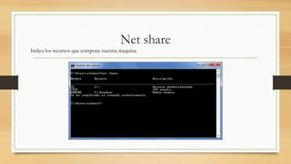 Net share
Indica los recursos que compone nuestra maquina