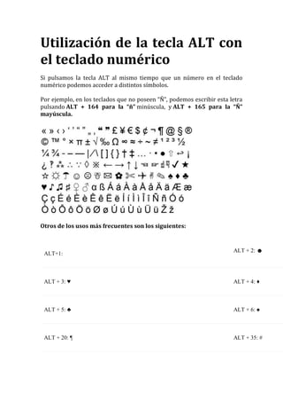 Comandos de teclado | PDF