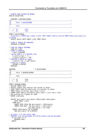 Comandos e funções em abap | PDF