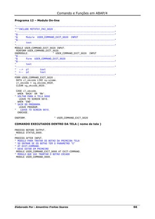 Comandos e funções em abap | PDF