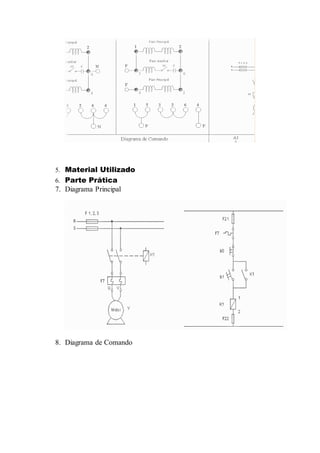5. Material Utilizado
6. Parte Prática
7. Diagrama Principal
8. Diagrama de Comando
 