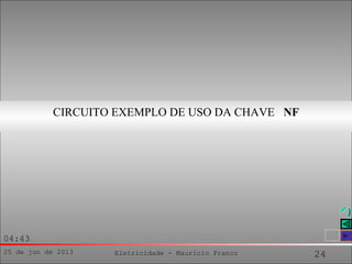 25 de jun de 2013 Eletricidade - Maurício Franco 24
04:43
CIRCUITO EXEMPLO DE USO DA CHAVE NF
 