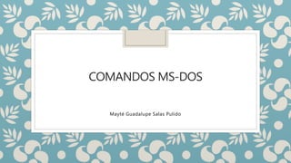 COMANDOS MS-DOS
Mayté Guadalupe Salas Pulido
 