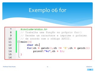 Exemplo 06 for
16/04/2012
Professor Paulo Nunes 15
 