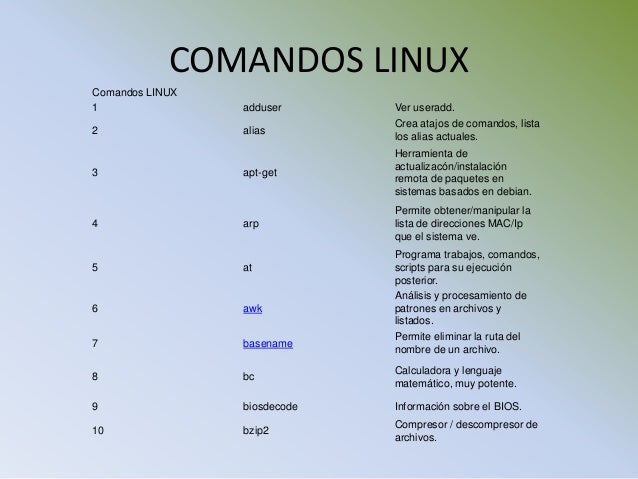Comandos unix y linux