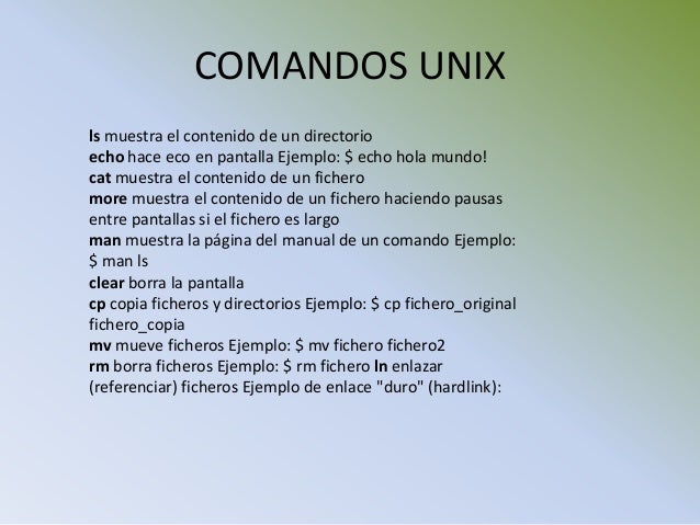 Comandos unix y linux