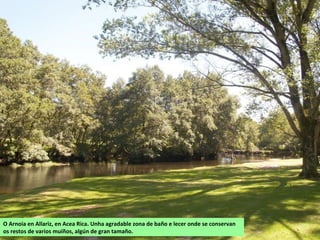 O Arnoia en Allariz, en Acea Rica. Unha agradable zona de baño e lecer onde se conservan
os restos de varios muíños, algún de gran tamaño.
 