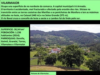 As principais actividades son a
industria (conta con dous importantes
polígonos industriais en Curtis e
Teixeiro) e a agrogandaría.
Os lugares de maior interese natural
atópanse na serra da Cova da Serpe e
nos vales dos ríos (Brañas do Deo)
Polígono industrial de
Teixeiro-Curtis.
O Mandeo en Foxado.
 