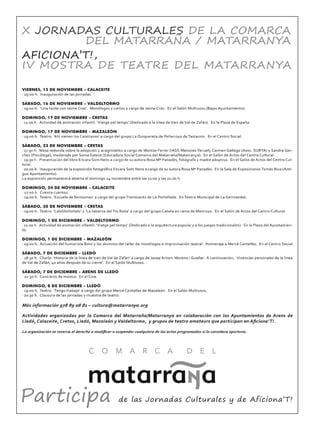 Comarca matarraña agenda