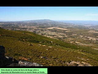 Vista desde os cumes da Serra do Burgo sobre a
depresión de Montederramo co monte Meda ao fondo.
 