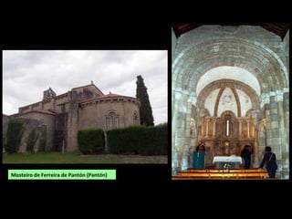 Recentemente (1997) descubreuse no lugar de O Cotillón (San Román de Acedre-Pantón) unha capela
excavada na rocha que estaba empregada como adega. Crese que foi un dos primeiros eremitorios da
Ribeira Sacra, da época altomedieval. Ten forma de cruz grega, con espazos de oración e vivenda. As
paredes están decoradas con grabados feitos na rocha.
http://patrimoniogalego.net/index.php/88415/2
016/08/eremitorio-de-o-cotillon/
 