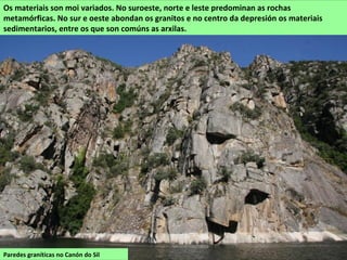 San Estevo de Ribas de Miño, mosteiro románico do
século XII. Desde o adro da igrexa hai unhas vistas
espectaculares sobre o canón do Miño.
As actividades máis destacadas son agricultura (en especial os viñedos, acoollidos á
Denominación de Orixe Ribeira Sacra), a gandaría e os servizos.
Os lugares de maior interese natural sitúanse na ribeira do Miño, pola que se poden facer
varias rutas que percorren lugares con vistas panorámicas e cunha variada flora e fauna.
Acolle un rico e variado patrimonio histórico artístico de todas as épocas: mámoas e castros,
restos romanos, igrexas románicas e barrocas, castelos, pazos...
Detalle dunha porta lateral da igrexa
de San Paio de Diomondi, románica
do século XII.
 