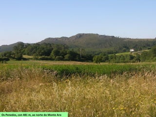 Os Penedos, con 481 m, ao norte do Monte Aro
 