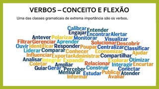 VERBOS – CONCEITO E FLEXÃO
Uma das classes gramaticais de extrema importância são os verbos.
 