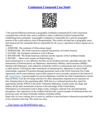 Combatant Command Case Study | PDF