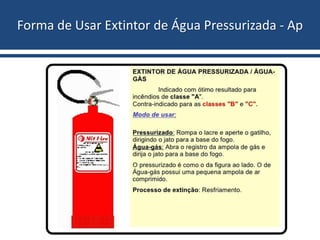 Forma de Usar Extintor de Água Pressurizada - Ap
 