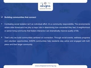 Combating Social Isolation Combating Social Isolation - AHEPA Senior Living | PPTX