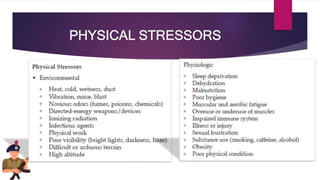 PHYSICAL STRESSORS
 