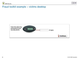 © 2014 IBM Corporation
IBM Security
26
Fraud toolkit example – victims desktop
 