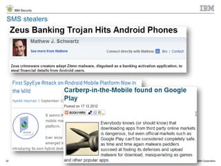 © 2014 IBM Corporation
IBM Security
32
SMS stealers
 
