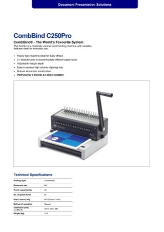 CombBind C250 Pro Kombo Flexible Office Binder