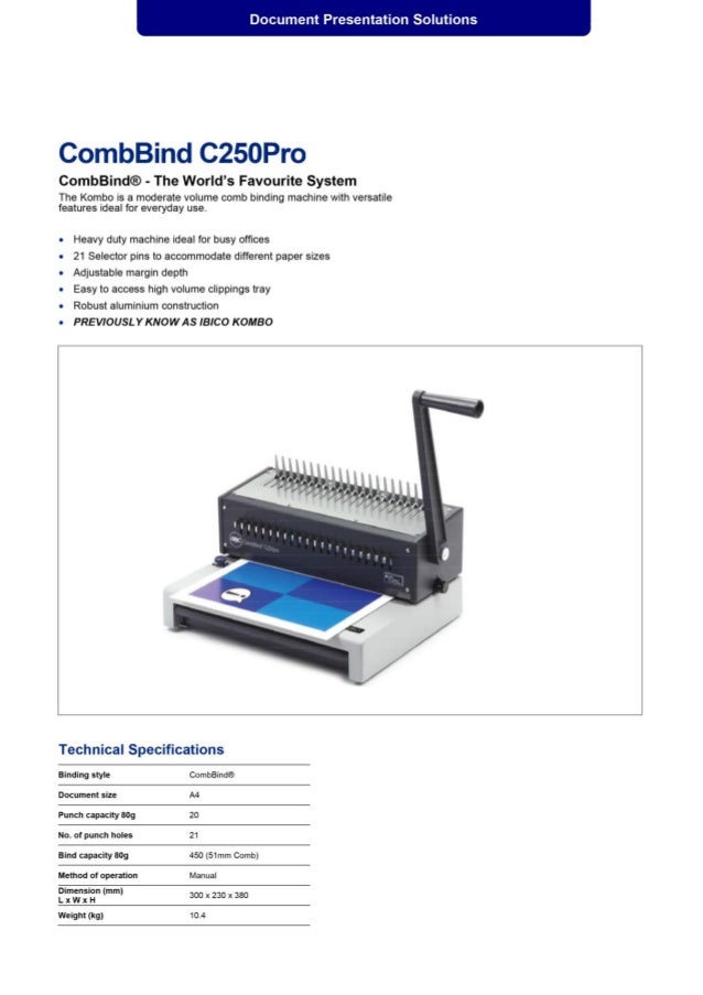 CombBind C250 Pro Kombo Flexible Office Binder