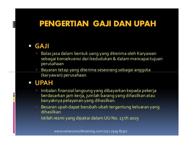 Bedanya gaji dan upah