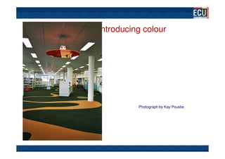 Physical spaces – introducing colour




                            Photograph by Kay Poustie
 