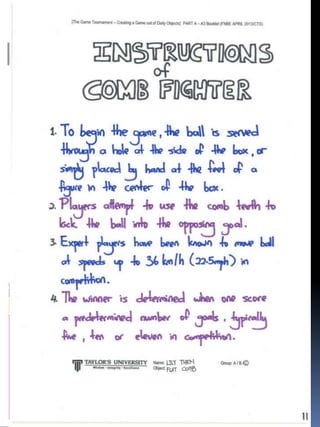 CTS FINAL PROJECT - COMB FIGHTER