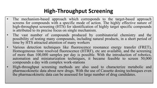 Combinatorial chemistry and high throughputscreening | PPTX