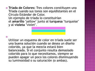 Triada Combinacion adecuada de colores | PPTX