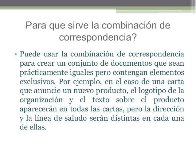 Combinación de correspondencia en Word