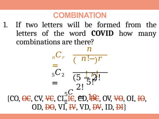 Combinations Math Sign Combination Grade 10 Mathematics 4th Quarter | PPTX