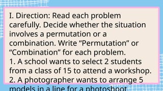 COMBINATION and solvind problems about combination.pptx