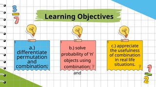 Final demonstration about combination in grade 10 | PPTX