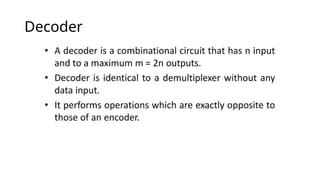 combinational logic circuit and applications | PPTX