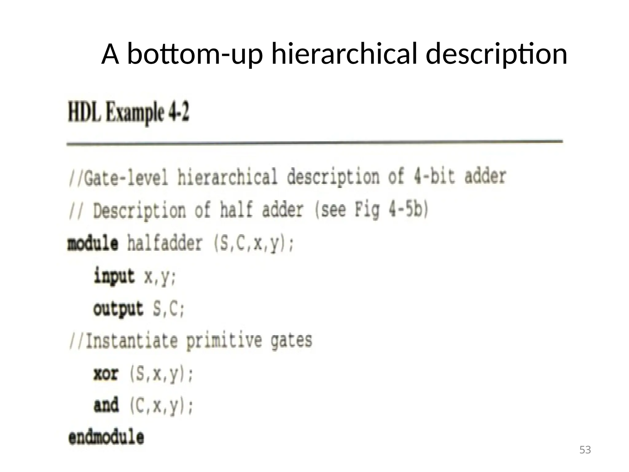A bottom-up hierarchical description
53
 