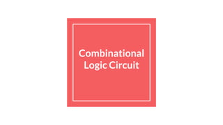Combinational
Logic Circuit
 