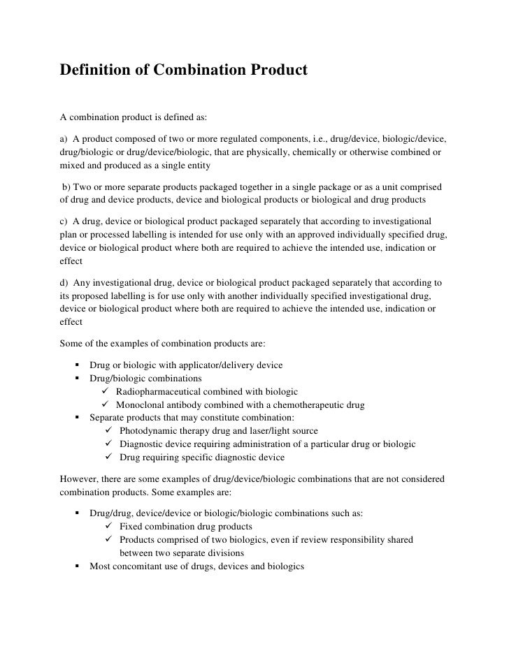 Combination Products