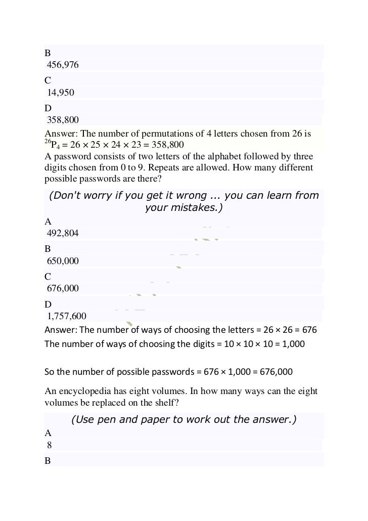 combinations and permutations possible letter combinations