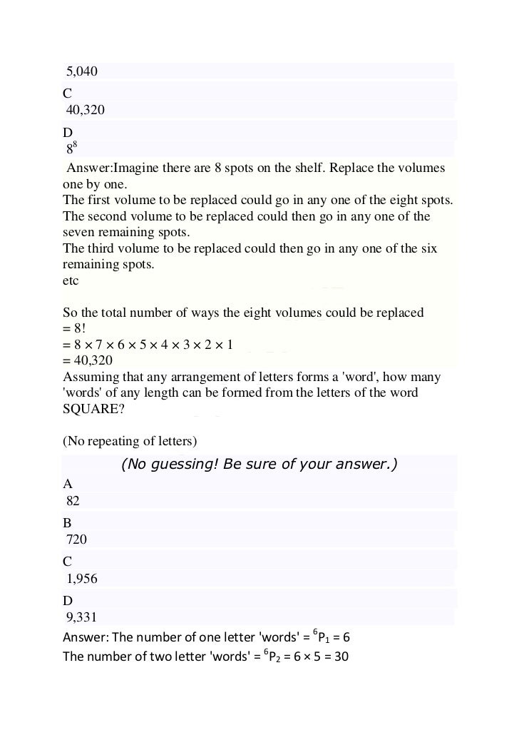 Combinations And Permutations