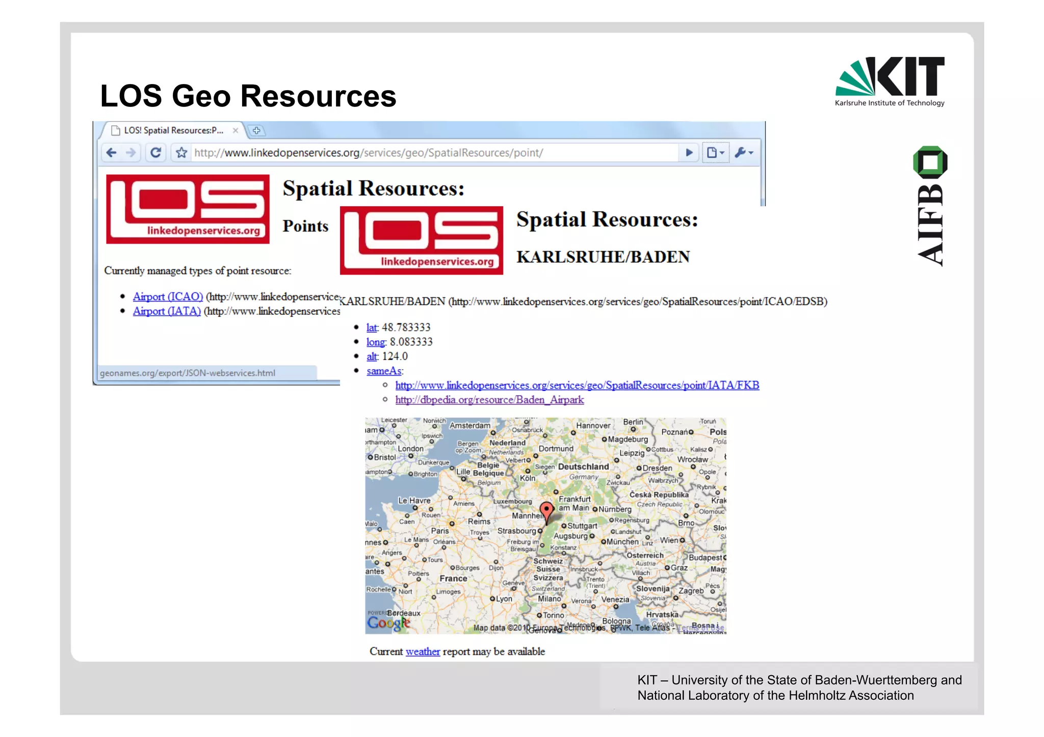 LOS Geo Resources




                    KIT – University of the State of Baden-Wuerttemberg and
                    National Laboratory of the Helmholtz Association
 