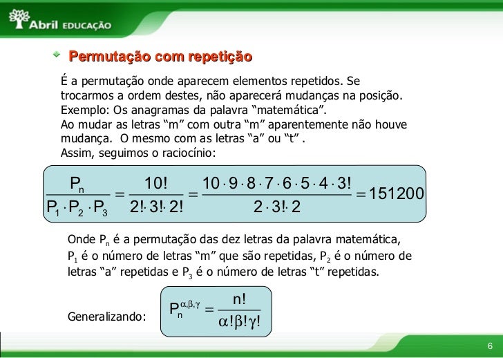 Permutação Com Repetição _ PERMUTAÇÃO SIMPLES E COM REPETIÇÃO – UPAPGU