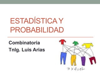 ESTADÍSTICA Y 
PROBABILIDAD 
Combinatoria 
Tnlg. Luis Arias 
 