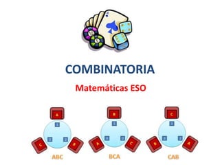 COMBINATORIA
Matemáticas ESO
 
