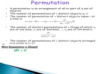 When Repeatations is Allowed:
nPr = nr
 